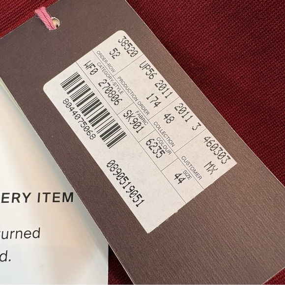 Stella McCartney Burgundy Long Sleeve Sheath Dress Minimalist Designer Sz 44(12) - Picture 12 of 14